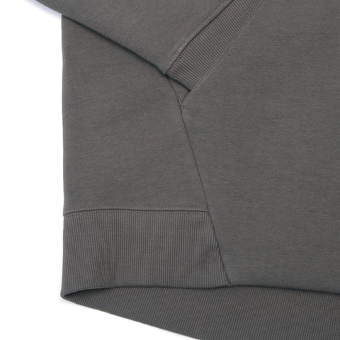 Close-up of a gray sweatshirt 